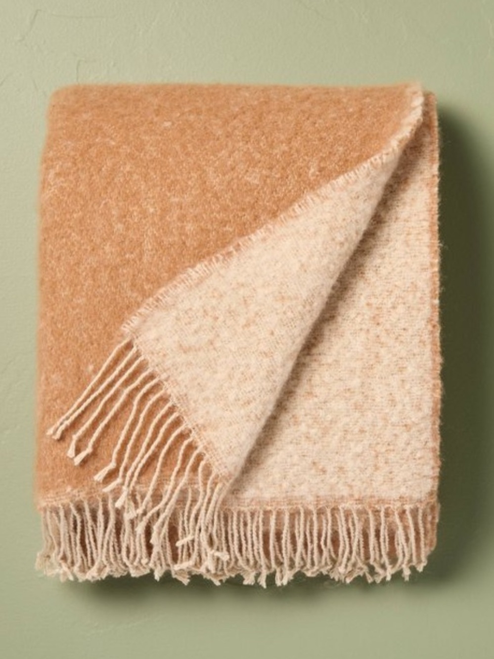HEARTH & HAND NWT Mohair Reversible Throw Blanket
Tan